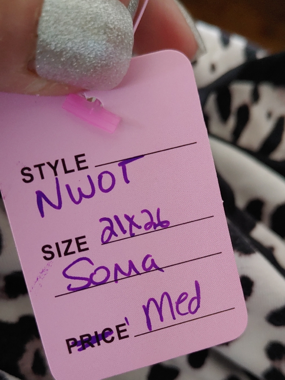 Like New Soma Medium Black/brown Cheetah Print Long Sleeve Pajama Set - Picture 8 of 9